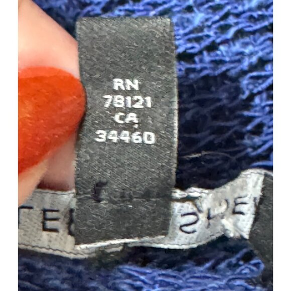 Eileen Fisher Open Knit Cardigan Sweater Blue Long Sleeve Lightweight L Large - Picture 8 of 9